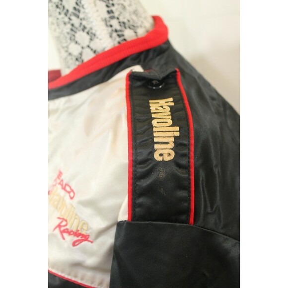 Texaco Havoline Racing Satin Jacket Vintage Black Embroidered Lined Mens Size M - Picture 8 of 12